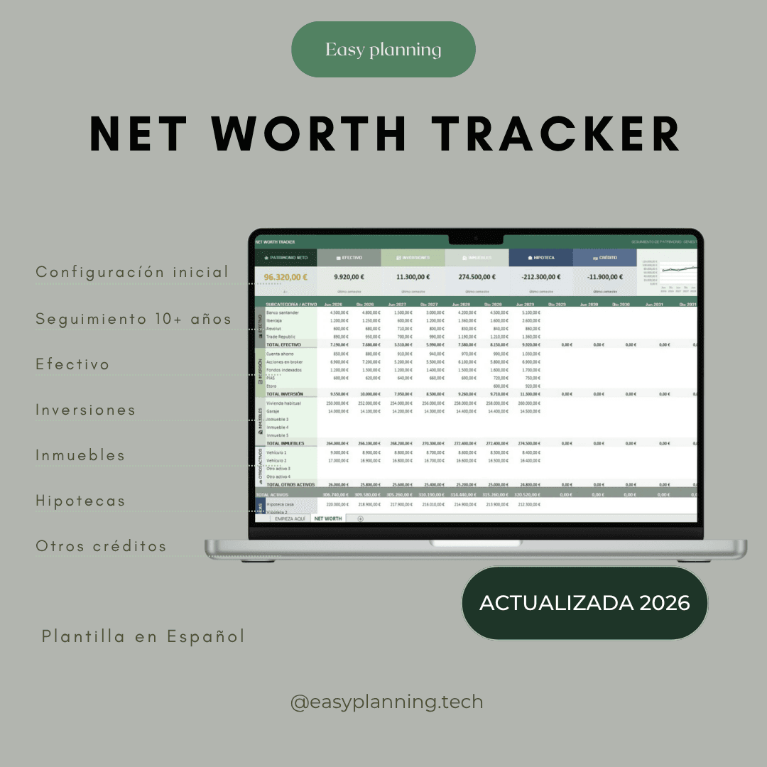 Net Worth Tracker: calculadora de patrimonio neto en español