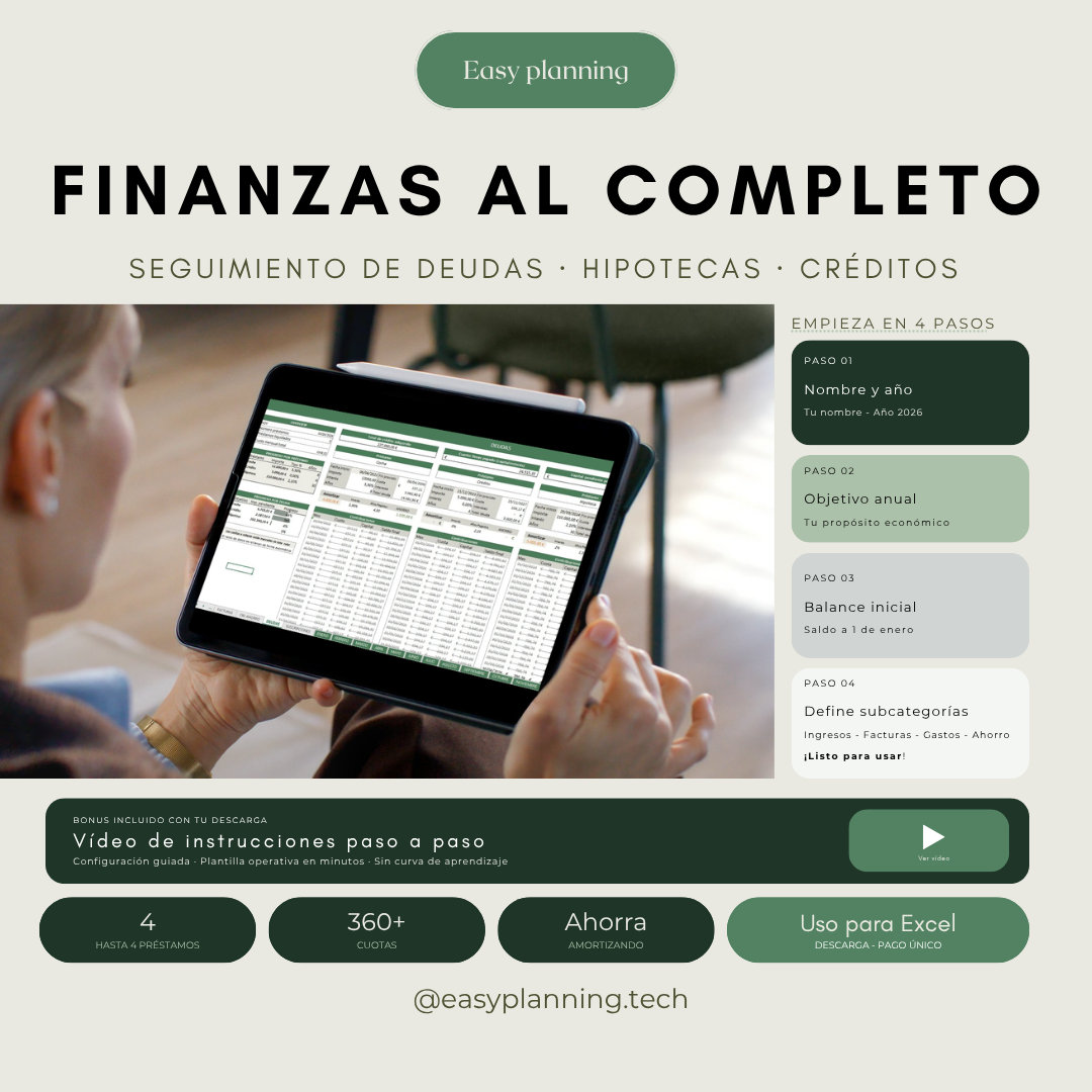 Dashboard inteligente de EasyPlanning mostrando resumen de finanzas